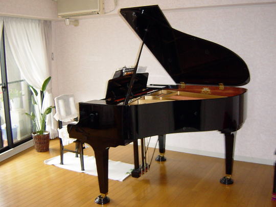 オーブが写り込んだグランドピアノ