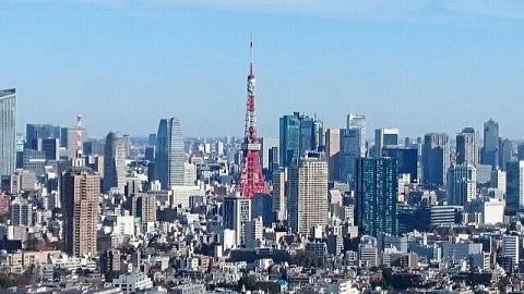 ガーデンプレイス３８階からの眺め東京タワー