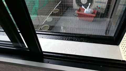 水たまりができた窓