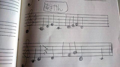 生徒が前回作曲した曲