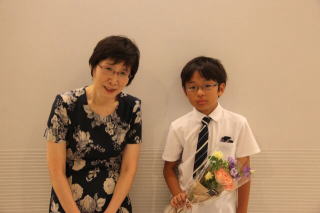 小学生男児生徒と撮影